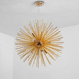 Modern Gold Sputnik Adjustable Height Chandelier  Image - 6