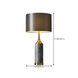 Modern Gray Column Marble Base Drum Shade Table Lamp #size