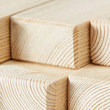 Modern Gray Cotton Linen Square Arm Tufted Back Sofa Image - 6