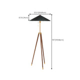 Modern Green Cone and Tripod Metal LED Floor Lamp #size