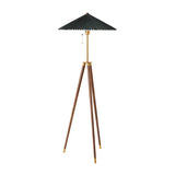 Modern Green Cone and Tripod Metal LED Floor Lamp Image - 5