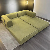 Modern Green Corduroy Compressed Modular Sofa in a Box Image - 4
