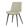 Modern Green Upholstered Leather Dining Chair with Metal Legs Image - 23