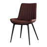 Modern Green Upholstered Leather Dining Chair with Metal Legs Image - 24