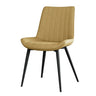 Modern Green Upholstered Leather Dining Chair with Metal Legs Image - 27