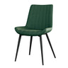 Modern Green Upholstered Leather Dining Chair with Metal Legs Image - 28