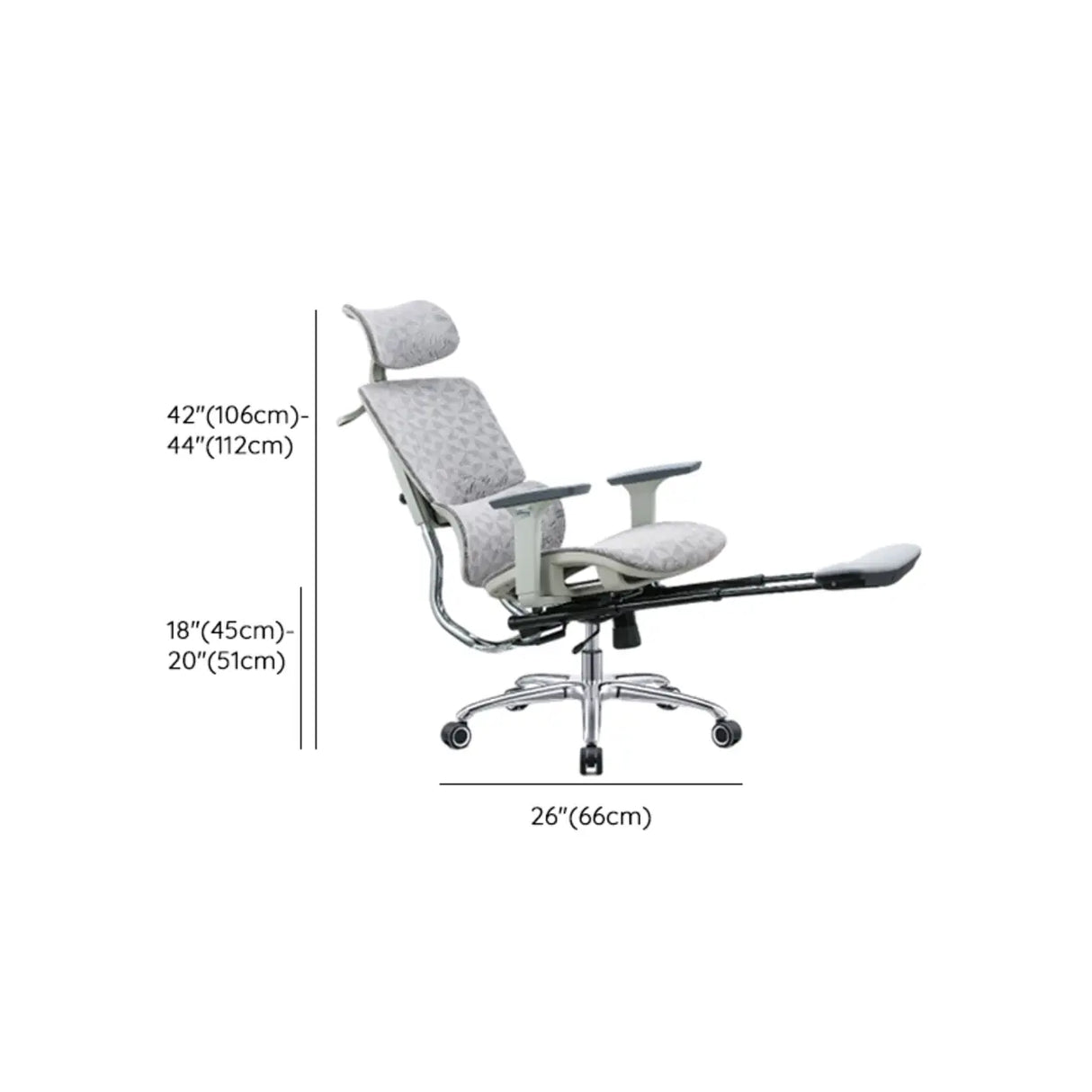 Modern Grey Ergonomic Swivel Office Chair with Headrest Image - 10