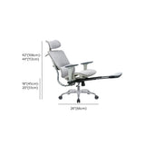 Modern Grey Ergonomic Swivel Office Chair with Headrest Image - 10