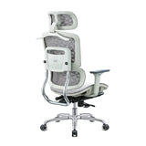 Modern Grey Ergonomic Swivel Office Chair with Headrest Image - 8