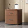 Modern Grey Narrow Wood Nightstand with 2 Drawers Image - 11