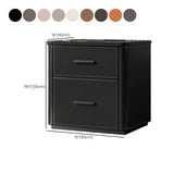 Modern Grey Narrow Wood Nightstand with 2 Drawers Image - 17