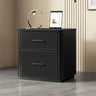 Modern Grey Narrow Wood Nightstand with 2 Drawers Image - 7