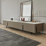Modern Grey Stone Drawers Long TV Stand with Legs Image - 2