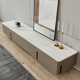 Modern Grey Stone Drawers Long TV Stand with Legs Image - 4