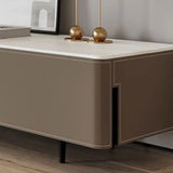 Modern Grey Stone Drawers Long TV Stand with Legs Image - 7