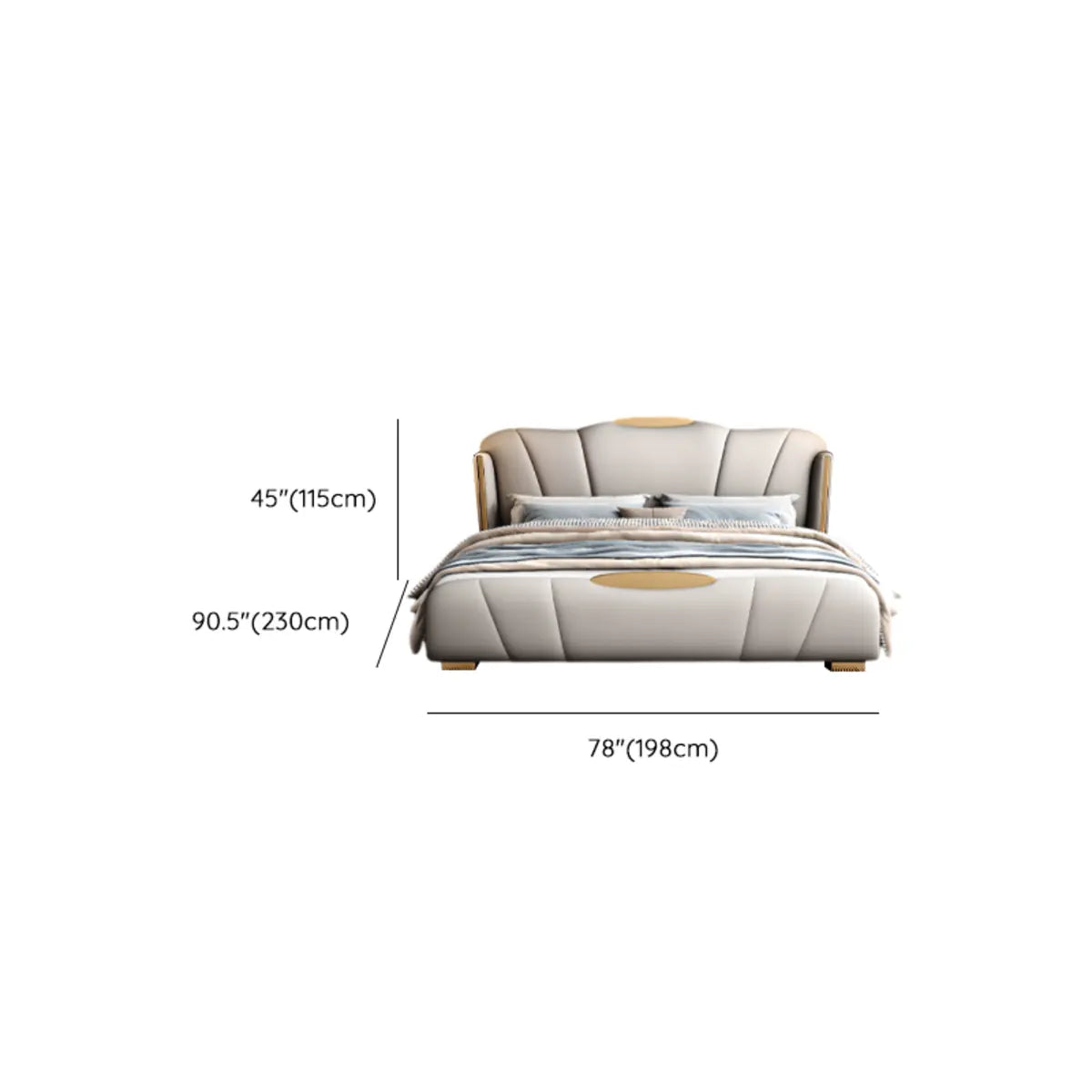 Modern Grey Upholstered Wingback Queen Storage Bed Image - 11