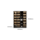 Modern Grey Wood Living Room Tall Display Cabinets Image - 26