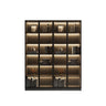 Modern Grey Wood Living Room Tall Display Cabinets Image - 7