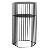 Modern Hexagonal Metal Black Plant Stand with Shelves Image - 7