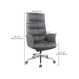 Modern High-Back Faux Leather Grey Adjustable Office Chair #size