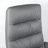 Modern High-Back Faux Leather Grey Adjustable Office Chair Image - 8