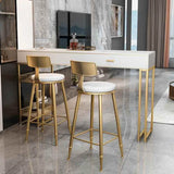 Modern Home Bar Height Table with Storage Shelves Image - 4