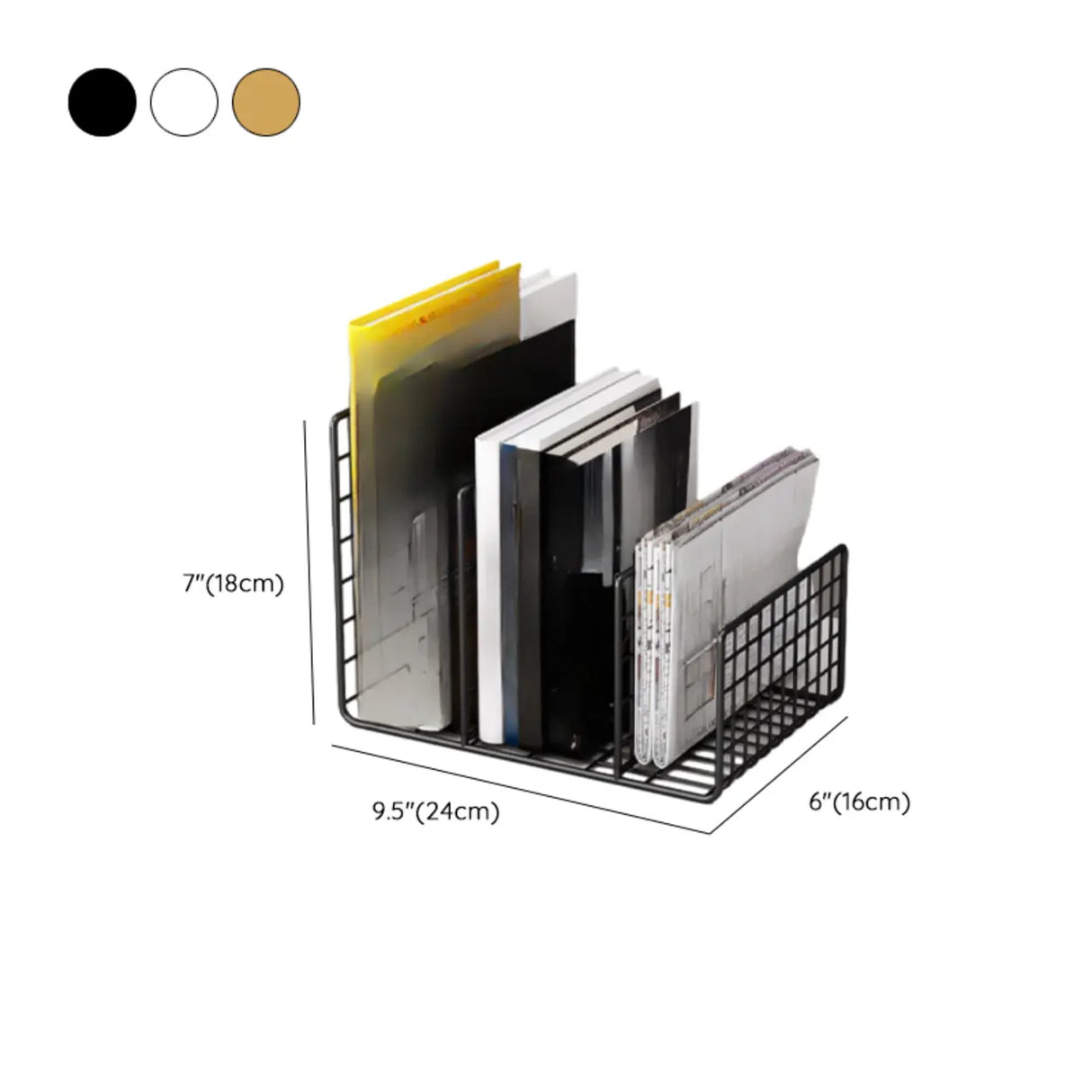 Modern Horizontal Iron Wire Desktop Storage Bookshelf Image - 14