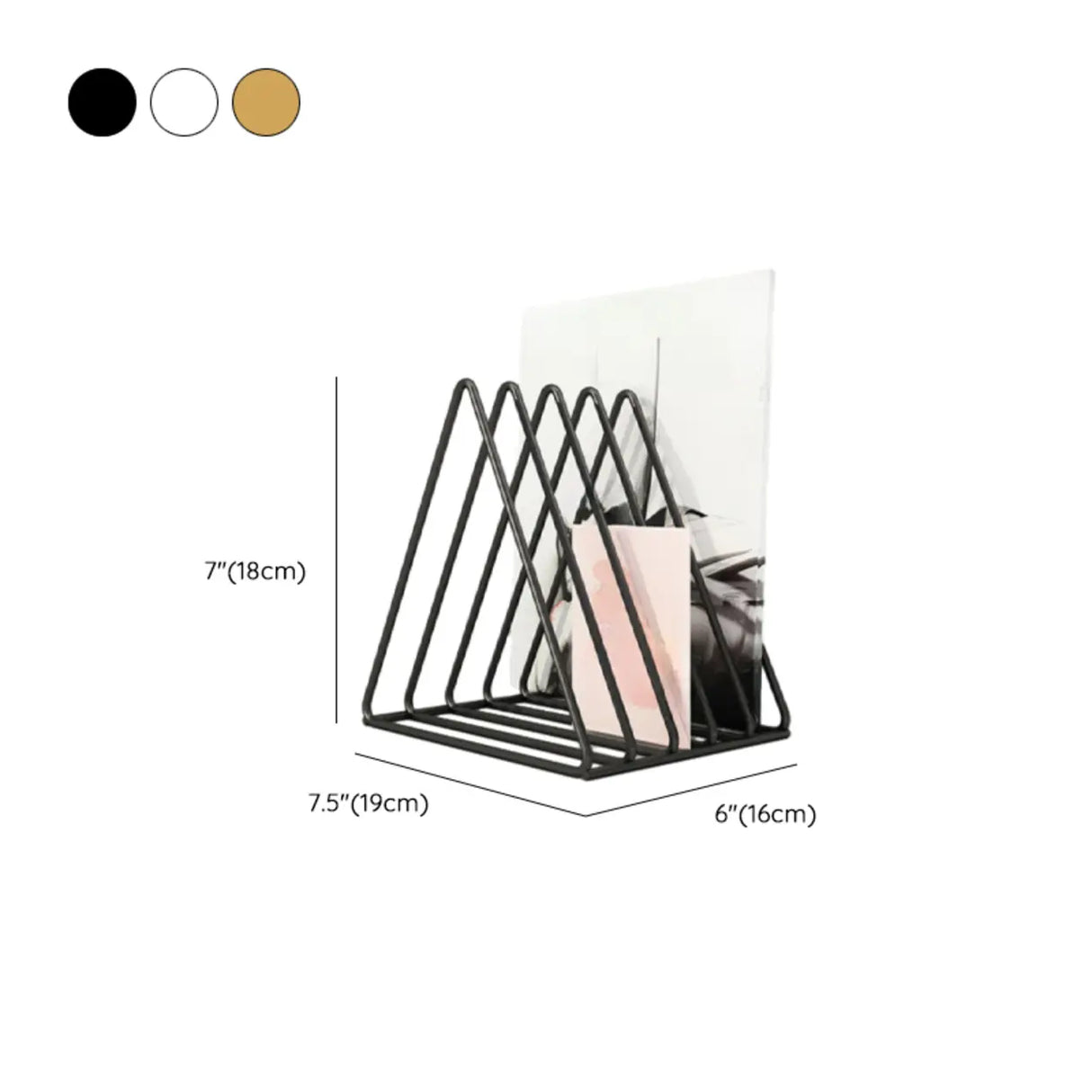 Modern Horizontal Iron Wire Desktop Storage Bookshelf Image - 15