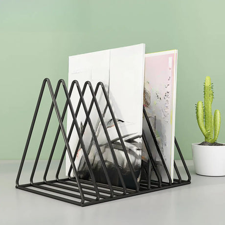 Modern Horizontal Iron Wire Desktop Storage Bookshelf Image - 2