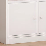Modern Horizontal White Simple Wood Display Bookcases Image - 7