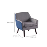 Modern Houndstooth Fabric Living Room Blue Arm Accent Chair #size