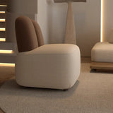 Modern Houndstooth Grey Ergonomic Rabbit Ear Accent Chair Image - 4