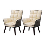 Modern Houndstooth Task Cushioned Wood Office Chair Image - 14