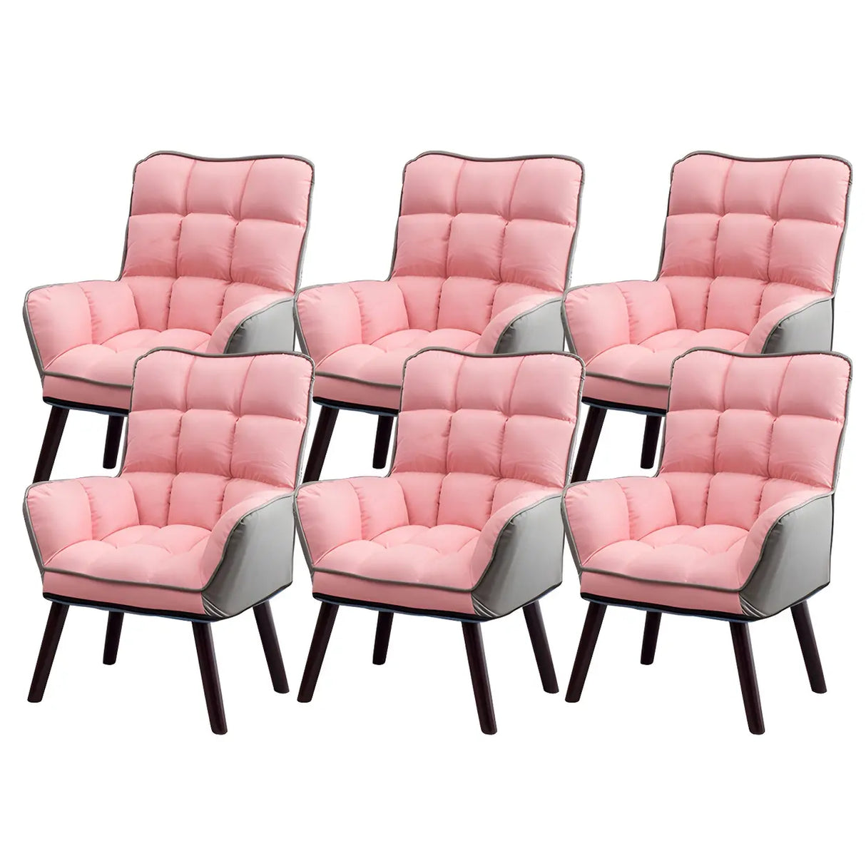 Modern Houndstooth Task Cushioned Wood Office Chair Image - 24