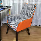Modern Houndstooth Task Cushioned Wood Office Chair Image - 31