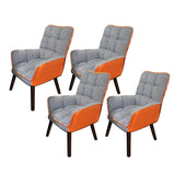 Modern Houndstooth Task Cushioned Wood Office Chair Image - 33