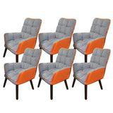 Modern Houndstooth Task Cushioned Wood Office Chair Image - 34