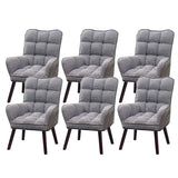Modern Houndstooth Task Cushioned Wood Office Chair Image - 8