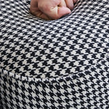 Modern Houndstooth Wood Lounge Accent Chair with Arms Image - 4