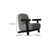 Modern Houndstooth Wood Lounge Accent Chair with Arms #size