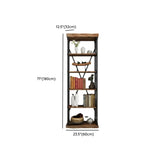 Modern Industrial 5-Tier Metal Frame Black Bookshelf #size