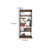 Modern Industrial 5-Tier Metal Frame Black Bookshelf Image - 14