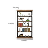 Modern Industrial 5-Tier Metal Frame Black Bookshelf Image - 16