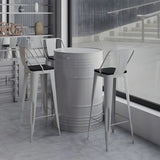 Modern Industrial Steel Drum Counter Height Bar Table for Cafe Image - 1