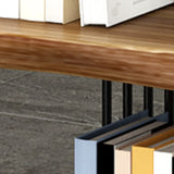 Modern Industrial Vertical Wood Wave 4-Tier Bookshelf Image - 5