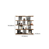 Modern Industrial Vertical Wood Wave 4-Tier Bookshelf Image - 9