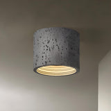 Modern Khaki Cylinder Flush Mount Ceiling Light 2-Light Image - 12