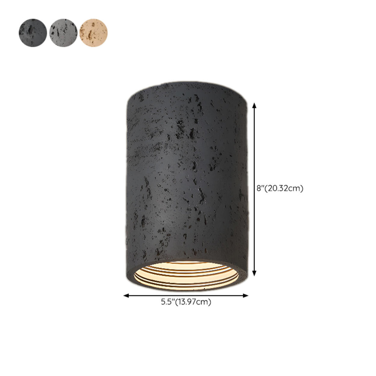 Modern Khaki Cylinder Flush Mount Ceiling Light 2-Light Image - 17