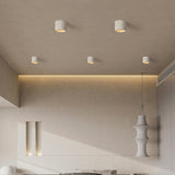 Modern Khaki Cylinder Flush Mount Ceiling Light 2-Light Image - 2