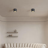 Modern Khaki Cylinder Flush Mount Ceiling Light 2-Light Image - 3